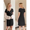image:imageEkouaer Nursing Nightgown Labor and Delivery Gown Dress Maternity PajamasBlack
