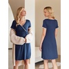 image:imageEkouaer Nursing Nightgown Labor and Delivery Gown Dress Maternity PajamasBlue