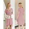image:imageEkouaer Nursing Nightgown Labor and Delivery Gown Dress Maternity PajamasDusty Rose