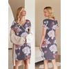 image:imageEkouaer Nursing Nightgown Labor and Delivery Gown Dress Maternity PajamasGray Flower