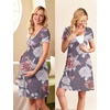 image:imageEkouaer Nursing Nightgown Labor and Delivery Gown Dress Maternity PajamasGray Flower