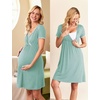 image:imageEkouaer Nursing Nightgown Labor and Delivery Gown Dress Maternity PajamasGreen