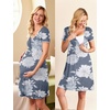 image:imageEkouaer Nursing Nightgown Labor and Delivery Gown Dress Maternity PajamasGrey White Floral