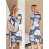 image:imageEkouaer Nursing Nightgown Labor and Delivery Gown Dress Maternity PajamasGrey White Floral