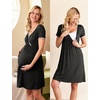 image:imageEkouaer Nursing Nightgown Labor and Delivery Gown Dress Maternity PajamasHeather Dark Gray