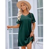 image:imageEkouaer Satin Nightgowns for Women Silk Sleep Shirts V Neck T Shirt DressGreen