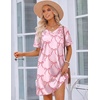 image:imageEkouaer Satin Nightgowns for Women Silk Sleep Shirts V Neck T Shirt DressPink Bow