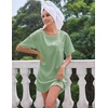 image:imageEkouaer Silk Nightgown for Women Short Sleeve Satin Sleep ShirtsGrey Green