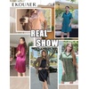 image:imageEkouaer Silk Nightgowns for Women Sexy Nightshirt Satin Button Up Sleepwear