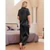 image:imageEkouaer Silk Pajamas for Womens Set 2 Piece Fall Pjs with PocketsBlack