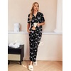 image:imageEkouaer Silk Pajamas for Womens Set 2 Piece Fall Pjs with PocketsBlack Butterfly