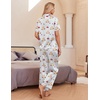 image:imageEkouaer Silk Pajamas for Womens Set 2 Piece Fall Pjs with PocketsBlue Striped Teddy