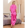 image:imageEkouaer Silk Pajamas for Womens Set 2 Piece Fall Pjs with PocketsHot Pink Leopard