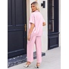 image:imageEkouaer Silk Pajamas for Womens Set 2 Piece Fall Pjs with PocketsPink White Stripe