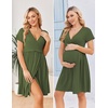 image:imageEkouaer Women 3 in 1 Labor and Delivery Gown Split Front Flap Maternity Hospital Dress Nursing Nightgown for BreastfeedingArmy Green