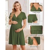image:imageEkouaer Women 3 in 1 Labor and Delivery Gown Split Front Flap Maternity Hospital Dress Nursing Nightgown for BreastfeedingArmy Green