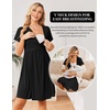 image:imageEkouaer Women 3 in 1 Labor and Delivery Gown Split Front Flap Maternity Hospital Dress Nursing Nightgown for BreastfeedingBlack