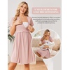 image:imageEkouaer Women 3 in 1 Labor and Delivery Gown Split Front Flap Maternity Hospital Dress Nursing Nightgown for BreastfeedingDirty Pink