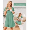 image:imageEkouaer Women 3 in 1 Labor and Delivery Gown Split Front Flap Maternity Hospital Dress Nursing Nightgown for BreastfeedingGreen
