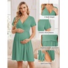 image:imageEkouaer Women 3 in 1 Labor and Delivery Gown Split Front Flap Maternity Hospital Dress Nursing Nightgown for BreastfeedingGreen