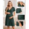 image:imageEkouaer Women 3 in 1 Labor and Delivery Gown Split Front Flap Maternity Hospital Dress Nursing Nightgown for BreastfeedingLake Green