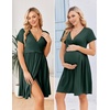 image:imageEkouaer Women 3 in 1 Labor and Delivery Gown Split Front Flap Maternity Hospital Dress Nursing Nightgown for BreastfeedingLake Green