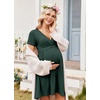 image:imageEkouaer Women 3 in 1 Labor and Delivery Gown Split Front Flap Maternity Hospital Dress Nursing Nightgown for BreastfeedingLake Green