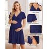 image:imageEkouaer Women 3 in 1 Labor and Delivery Gown Split Front Flap Maternity Hospital Dress Nursing Nightgown for BreastfeedingNavy Blue