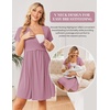 image:imageEkouaer Women 3 in 1 Labor and Delivery Gown Split Front Flap Maternity Hospital Dress Nursing Nightgown for BreastfeedingTaro Purple