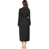 image:imageEkouaer Women Kimono Robes Full Length Knit Bathrobe Lightweight Soft Sleepwear Vneck Casual Ladies LoungewearBlack
