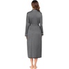 image:imageEkouaer Women Kimono Robes Full Length Knit Bathrobe Lightweight Soft Sleepwear Vneck Casual Ladies LoungewearGrey