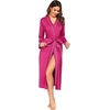 image:imageEkouaer Women Kimono Robes Full Length Knit Bathrobe Lightweight Soft Sleepwear Vneck Casual Ladies LoungewearPink
