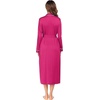 image:imageEkouaer Women Kimono Robes Full Length Knit Bathrobe Lightweight Soft Sleepwear Vneck Casual Ladies LoungewearPink