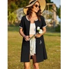 image:imageEkouaer Women Zipper Front House Coat Robe Zip Up Bathrobes Short NightgownBlack