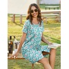 image:imageEkouaer Women Zipper Front House Coat Robe Zip Up Bathrobes Short NightgownBlue Crushed Floral