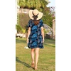 image:imageEkouaer Women Zipper Front House Coat Robe Zip Up Bathrobes Short NightgownBlue Leaf