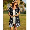 image:imageEkouaer Women Zipper Front House Coat Robe Zip Up Bathrobes Short NightgownButterfly Flower