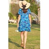 image:imageEkouaer Women Zipper Front House Coat Robe Zip Up Bathrobes Short NightgownDark Blue Floral