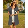 image:imageEkouaer Women Zipper Front House Coat Robe Zip Up Bathrobes Short NightgownDeep Gray