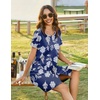 image:imageEkouaer Women Zipper Front House Coat Robe Zip Up Bathrobes Short NightgownEvening Blue Vines