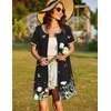 image:imageEkouaer Women Zipper Front House Coat Robe Zip Up Bathrobes Short NightgownFloral Butterfly