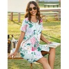 image:imageEkouaer Women Zipper Front House Coat Robe Zip Up Bathrobes Short NightgownFlower Green