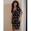 image:imageEkouaer Womens Nightshirt Short Sleeve Button Down Nightgown VNeck Sleepwear Pajama DressBlack Moon Star