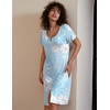 image:imageEkouaer Womens Nightshirt Short Sleeve Button Down Nightgown VNeck Sleepwear Pajama DressBlue Daisy