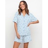 image:imageEkouaer Womens Pajama Sets Button Down Cute Ruffled Pjs Set SleepwearBlue Bow