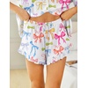 image:imageEkouaer Womens Pajama Sets Button Down Cute Ruffled Pjs Set SleepwearColorful Bow