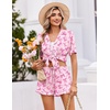 image:imageEkouaer Womens Pajama Sets Button Down Cute Ruffled Pjs Set SleepwearPink Bow