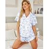 image:imageEkouaer Womens Pajama Sets Button Down Cute Ruffled Pjs Set SleepwearShell World