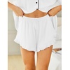 image:imageEkouaer Womens Pajama Sets Button Down Cute Ruffled Pjs Set SleepwearWhite
