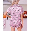 image:imageEkouaer Womens Satin Pajama Set Silk Pj Short Sets 2 Piece Loungewear S5XLPink Halloween Ghost